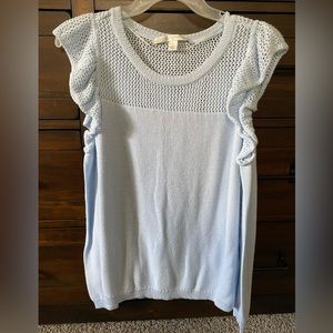 Cold shoulder long sleeve sweater (light blue)